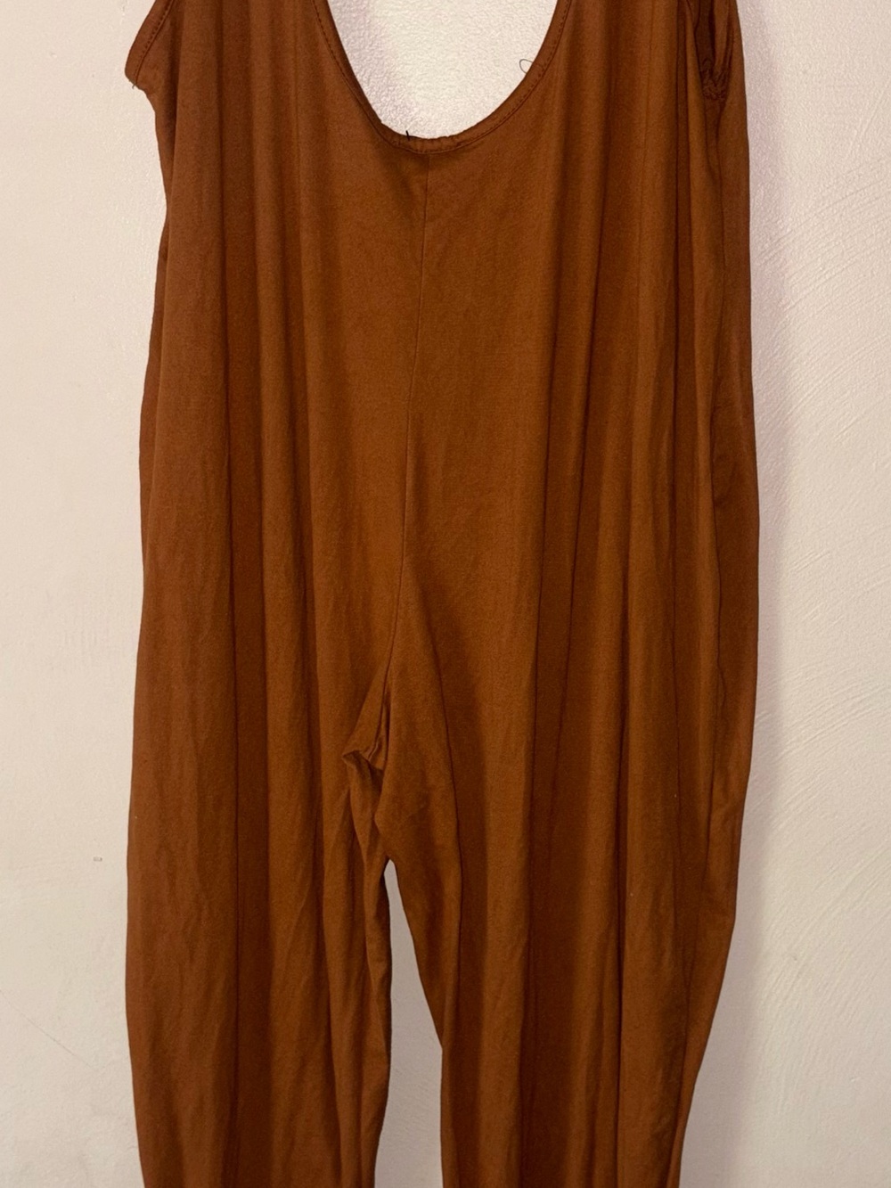 Fashion Nova Rust Brown Scoop-Neck Jumpsuit
